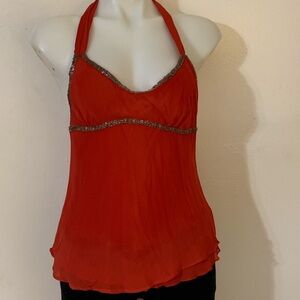 Rosh Rust beaded blouse Sz Small